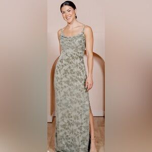 REVELRY bridesmaid/graduation sage burnout velvet dress